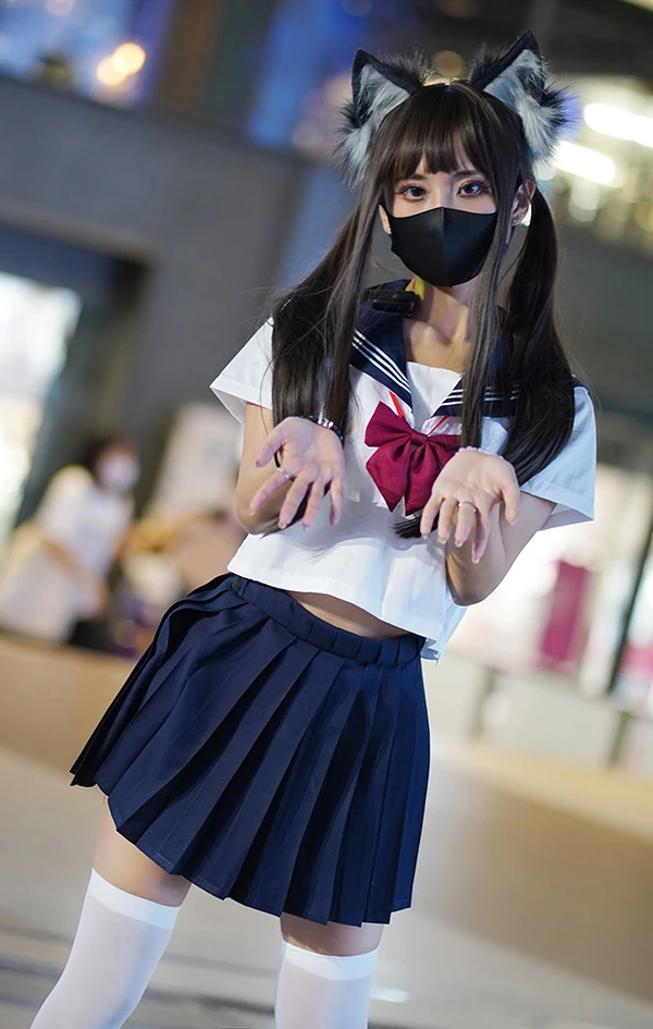 抖音网红coser职业奶妈三水子 JK猫猫